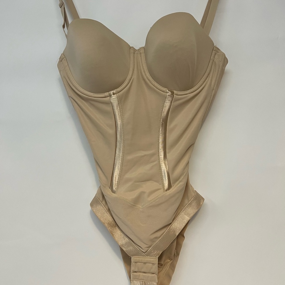 Flexes maidenform bide tan body slimming bra 36c style 1256 shaper bodysuit